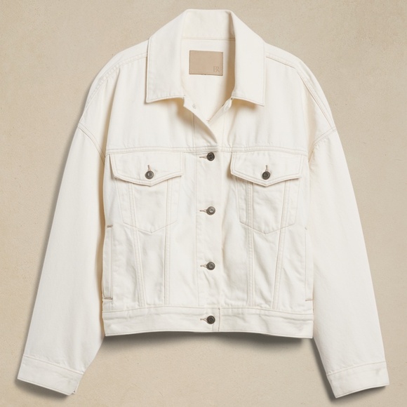 Banana Republic Cream Jean Jacket - Picture 2 of 8